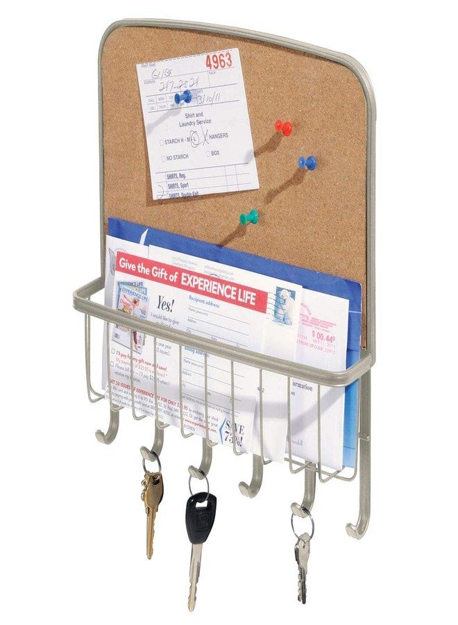 إنترديزاين لوحة فلين يورك ليرا من إنترديزاين، حامل بريد ومنظم مفاتيح - رف رسائل مثبت على الحائط وخطافات مفاتيح، ساتان - Image 2